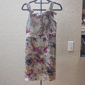 LOFT Colorful Sundress With Flower-Accented Neck